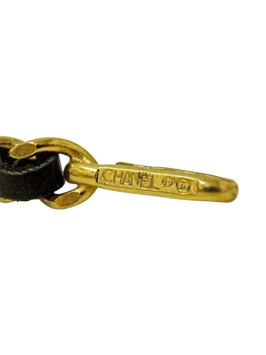 Chanel Belt Chain Leather Black Gold CC Logo main image 4